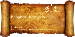Bonyhai Koridon névjegykártya